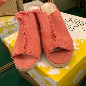 Shoe’s summer canvas slip on 3 inch wedge.